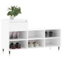 Mueble zapatero madera contrachapada blanco brillo 102x36x60 cm en Zapateros y organizadores de calzado | Comprar online en Foru