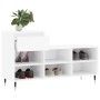 Mueble zapatero madera contrachapada blanco brillo 102x36x60 cm en Zapateros y organizadores de calzado | Comprar online en Foru