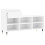 Mueble zapatero madera contrachapada blanco brillo 102x36x60 cm en Zapateros y organizadores de calzado | Comprar online en Foru