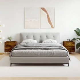 Mesita noche 2 uds madera ingeniería roble ahumado 40x35x47,5cm de vidaXL, Mesitas de noche - Ref: Foro24-827287, Precio: 80,...