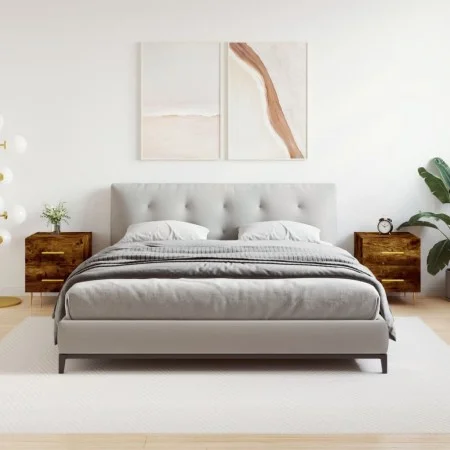 Mesita noche 2 uds madera ingeniería roble ahumado 40x35x47,5cm de vidaXL, Mesitas de noche - Ref: Foro24-827287, Precio: 80,...