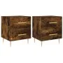 Mesita noche 2 uds madera ingeniería roble ahumado 40x35x47,5cm de vidaXL, Mesitas de noche - Ref: Foro24-827287, Precio: 80,...