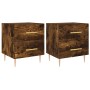 Mesita noche 2 uds madera ingeniería roble ahumado 40x35x47,5cm de vidaXL, Mesitas de noche - Ref: Foro24-827287, Precio: 81,...