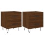 Mesita noche 2 uds madera ingeniería marrón roble 40x35x47,5 cm de vidaXL, Mesitas de noche - Ref: Foro24-827307, Precio: 56,...