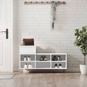 Mueble zapatero madera contrachapada blanco 102x36x60 cm en Zapateros y organizadores de calzado | Comprar online en Foru.es