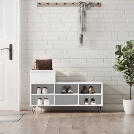 Mueble zapatero madera contrachapada blanco 102x36x60 cm en Zapateros y organizadores de calzado | Comprar online en Foru.es