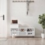 Mueble zapatero madera contrachapada blanco brillo 102x36x60 cm en Zapateros y organizadores de calzado | Comprar online en Foru