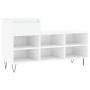 Mueble zapatero madera contrachapada blanco brillo 102x36x60 cm en Zapateros y organizadores de calzado | Comprar online en Foru