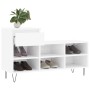 Mueble zapatero madera contrachapada blanco brillo 102x36x60 cm en Zapateros y organizadores de calzado | Comprar online en Foru