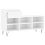 Mueble zapatero madera contrachapada blanco brillo 102x36x60 cm en Zapateros y organizadores de calzado | Comprar online en Foru