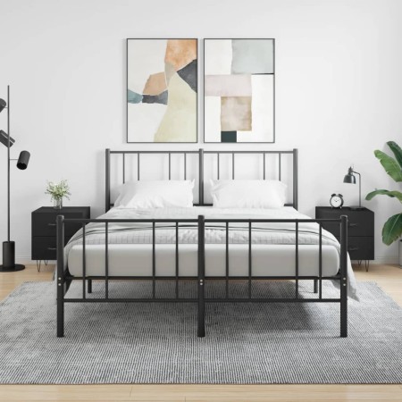Mesitas de noche 2 uds madera ingeniería negro 40x35x47,5 cm de vidaXL, Mesitas de noche - Ref: Foro24-827295, Precio: 81,70 ...