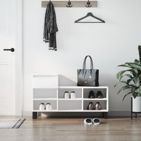 Mueble zapatero madera contrachapada blanco 102x36x60 cm en Zapateros y organizadores de calzado | Comprar online en Foru.es