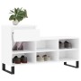 Mueble zapatero madera contrachapada blanco brillo 102x36x60 cm en Zapateros y organizadores de calzado | Comprar online en Foru