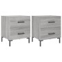Mesitas noche 2 uds madera ingeniería gris Sonoma 40x35x47,5 cm de vidaXL, Mesitas de noche - Ref: Foro24-827321, Precio: 75,...