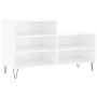 Mueble zapatero madera contrachapada blanco brillo 102x36x60 cm en Zapateros y organizadores de calzado | Comprar online en Foru