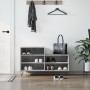 Mueble zapatero madera contrachapada gris hormigón 102x36x60 cm en Zapateros y organizadores de calzado | Comprar online en Foru