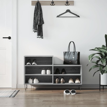 Mueble zapatero madera contrachapada gris Sonoma 102x36x60 cm en Zapateros y organizadores de calzado | Comprar online en Foru.e