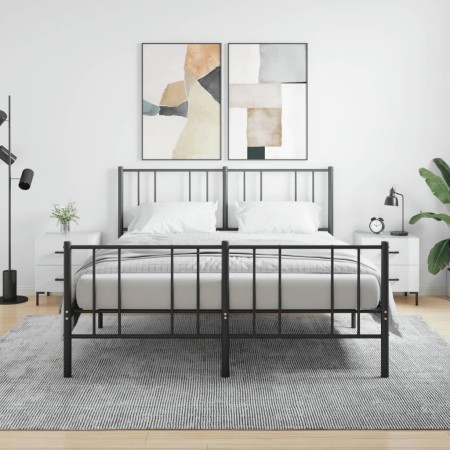 Mesita noche 2 uds madera ingeniería blanco brillo 40x35x47,5cm de vidaXL, Mesitas de noche - Ref: Foro24-827313, Precio: 98,...