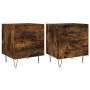 Mesita noche 2 uds madera ingeniería roble ahumado 40x35x47,5cm de vidaXL, Mesitas de noche - Ref: Foro24-827303, Precio: 83,...