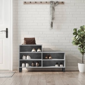 Mueble zapatero madera contrachapada gris hormigón 102x36x60 cm en Zapateros y organizadores de calzado | Comprar online en Foru