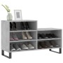 Mueble zapatero madera contrachapada gris hormigón 102x36x60 cm en Zapateros y organizadores de calzado | Comprar online en Foru