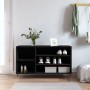 Mueble zapatero madera contrachapada negro 102x36x60 cm en Zapateros y organizadores de calzado | Comprar online en Foru.es