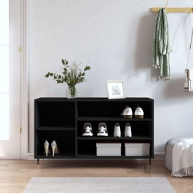Mueble zapatero madera contrachapada negro 102x36x60 cm en Zapateros y organizadores de calzado | Comprar online en Foru.es