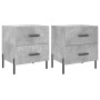 Mesita noche 2 uds madera ingeniería gris hormigón 40x35x47,5cm de vidaXL, Mesitas de noche - Ref: Foro24-827333, Precio: 71,...