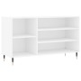 Mueble zapatero madera contrachapada blanco brillo 102x36x60 cm en Zapateros y organizadores de calzado | Comprar online en Foru