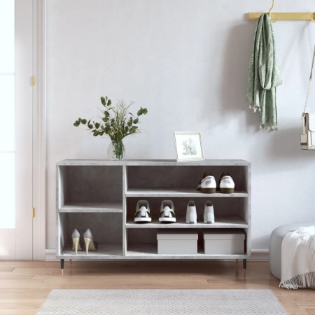 Mueble zapatero madera contrachapada gris hormigón 102x36x60 cm en Zapateros y organizadores de calzado | Comprar online en Foru