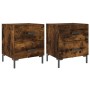Mesita noche 2 uds madera ingeniería roble ahumado 40x35x47,5cm de vidaXL, Mesitas de noche - Ref: Foro24-827319, Precio: 65,...