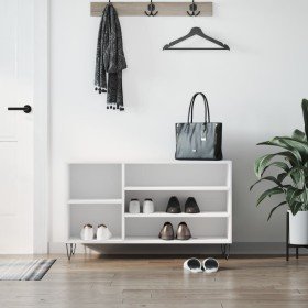 Mueble zapatero madera contrachapada blanco 102x36x60 cm en Zapateros y organizadores de calzado | Comprar online en Foru.es