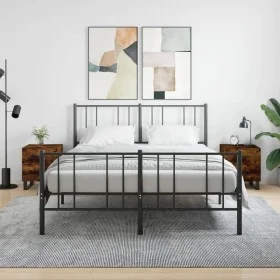 Mesita noche 2 uds madera ingeniería roble ahumado 40x35x47,5cm de vidaXL, Mesitas de noche - Ref: Foro24-827367, Precio: 68,...