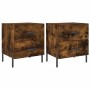 Mesita noche 2 uds madera ingeniería roble ahumado 40x35x47,5cm de vidaXL, Mesitas de noche - Ref: Foro24-827335, Precio: 78,...