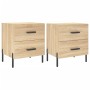 Mesita noche 2 uds madera ingeniería roble Sonoma 40x35x47,5 cm de vidaXL, Mesitas de noche - Ref: Foro24-827331, Precio: 96,...