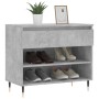 Mueble zapatero madera contrachapada gris hormigón 70x36x60 cm en Zapateros y organizadores de calzado | Comprar online en Foru.