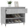 Mueble zapatero madera contrachapada gris hormigón 70x36x60 cm en Zapateros y organizadores de calzado | Comprar online en Foru.