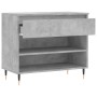 Mueble zapatero madera contrachapada gris hormigón 70x36x60 cm en Zapateros y organizadores de calzado | Comprar online en Foru.