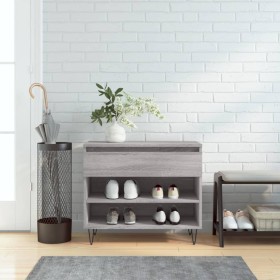Mueble zapatero madera contrachapada gris Sonoma 70x36x60 cm en Zapateros y organizadores de calzado | Comprar online en Foru.es