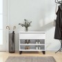 Mueble zapatero madera contrachapada blanco brillo 70x36x60 cm en Zapateros y organizadores de calzado | Comprar online en Foru.