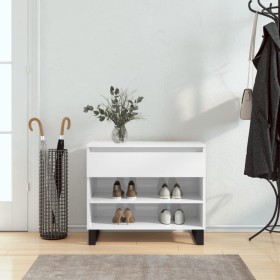 Mueble zapatero madera contrachapada blanco brillo 70x36x60 cm en Zapateros y organizadores de calzado | Comprar online en Foru.