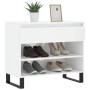 Mueble zapatero madera contrachapada blanco brillo 70x36x60 cm en Zapateros y organizadores de calzado | Comprar online en Foru.