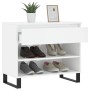 Mueble zapatero madera contrachapada blanco brillo 70x36x60 cm en Zapateros y organizadores de calzado | Comprar online en Foru.