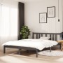 Estructura de cama madera maciza gris doble 135x190 cm de vidaXL, Camas y somieres - Ref: Foro24-814861, Precio: 134,00 €, De...
