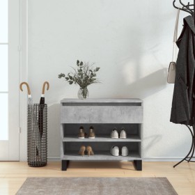 Mueble zapatero madera contrachapada gris hormigón 70x36x60 cm en Zapateros y organizadores de calzado | Comprar online en Foru.