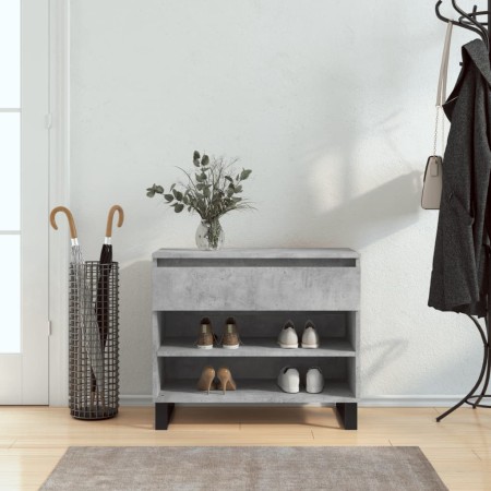 Mueble zapatero madera contrachapada gris hormigón 70x36x60 cm en Zapateros y organizadores de calzado | Comprar online en Foru.