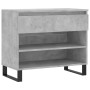 Mueble zapatero madera contrachapada gris hormigón 70x36x60 cm en Zapateros y organizadores de calzado | Comprar online en Foru.