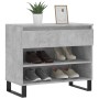Mueble zapatero madera contrachapada gris hormigón 70x36x60 cm en Zapateros y organizadores de calzado | Comprar online en Foru.
