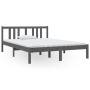 Estructura de cama madera maciza gris doble 135x190 cm de vidaXL, Camas y somieres - Ref: Foro24-814861, Precio: 134,00 €, De...