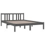 Estructura de cama madera maciza gris doble 135x190 cm de vidaXL, Camas y somieres - Ref: Foro24-814861, Precio: 134,00 €, De...